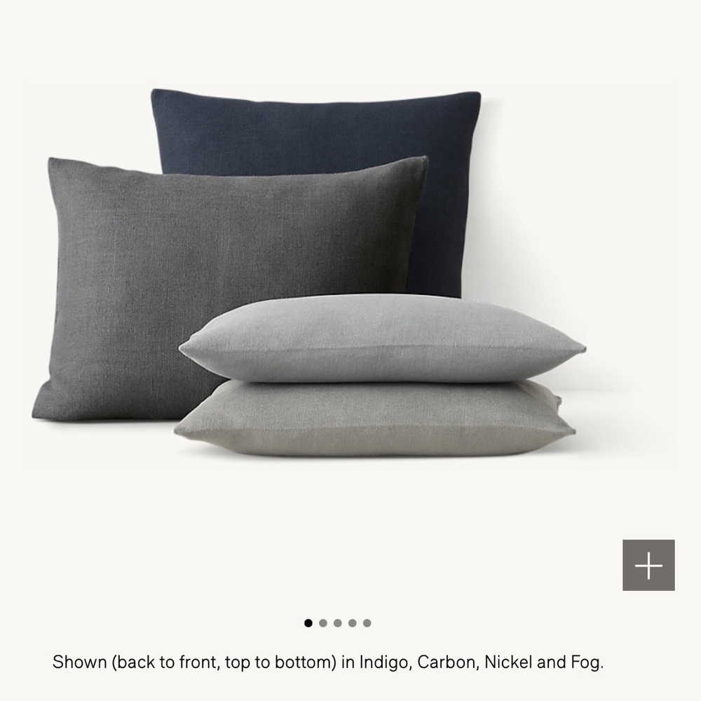 Restoration Hardware never used HEAVYWEIGHT BELGIAN LINEN WRAPPED PILLOW COVER